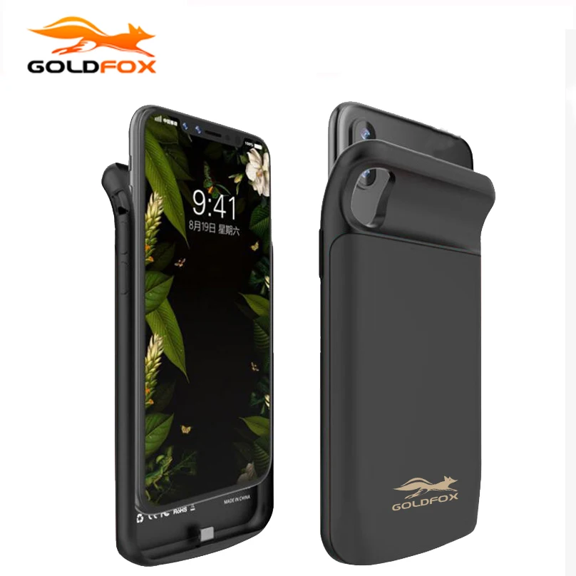 GOLDFOX Portable Charging Case For iphone X 6000mAh Battery Power Bank