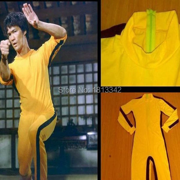 Bruce Lee Classic Game Of Death Costume Kung Fu Yellow Jumpsuit Uniform Vintage