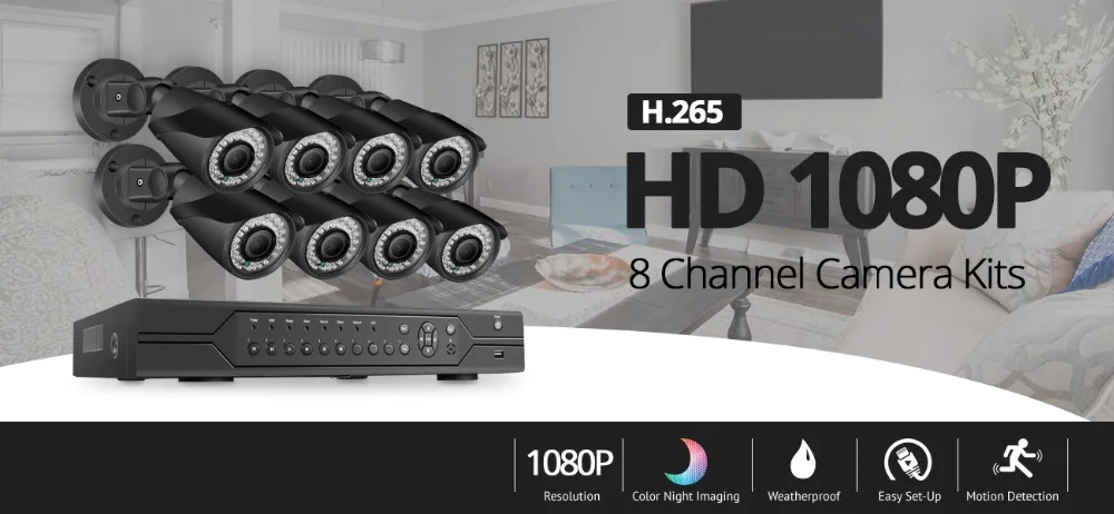 BESDER POE 8CH NVR 1080 P HDMI CCTV система видеорегистратор 8 шт. Домашняя безопасность Водонепроницаемая камера ночного видения комплекты