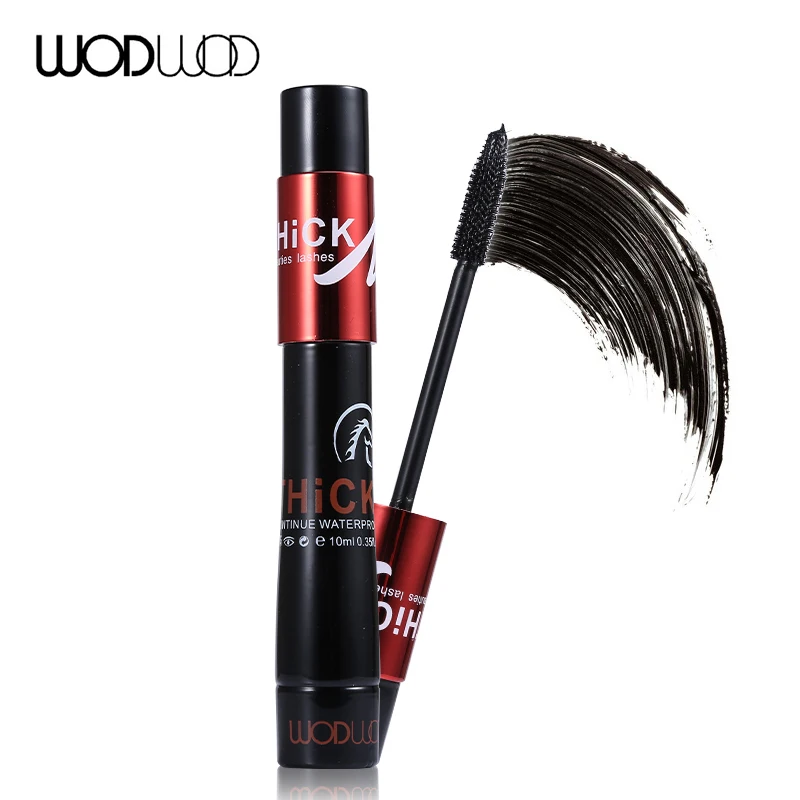 

2pc/lot Wodwod Brand Makeup Mascara Rimel Mascara 3D Silky Fiber Lashes Super Curling Lengthening Eyelash Long Thick Black Suit