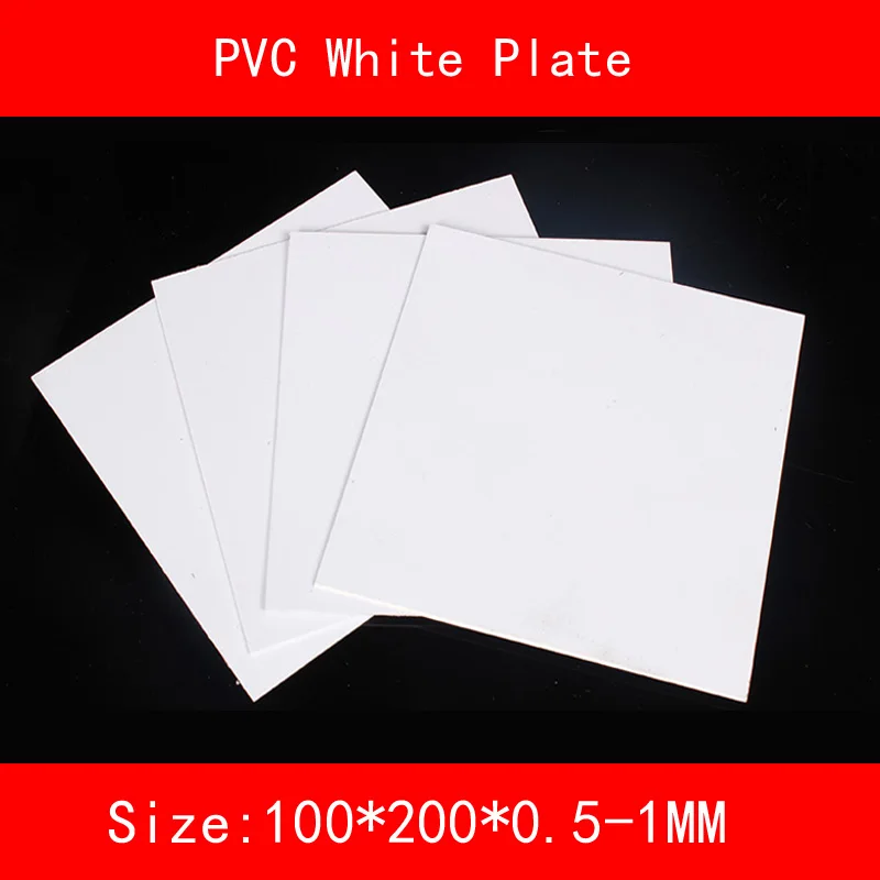 PVC white Sheet Plastic white plate size 100*200mm thickness 0.5mm 1mm