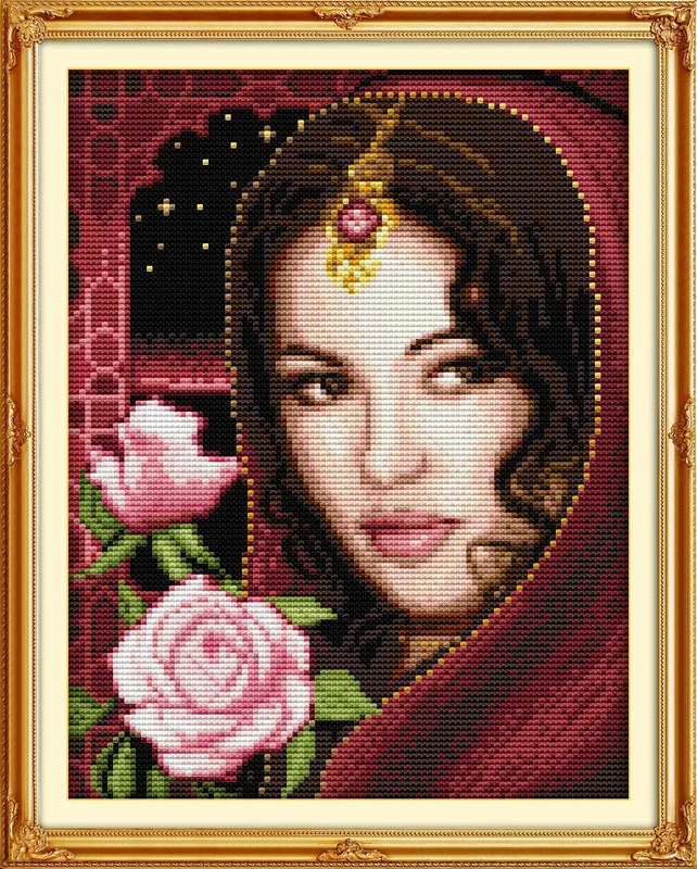 

The Indian beauty Printed Canvas DMC Counted Chinese Cross Stitch Kits printed Cross-stitch set Embroidery Needlework