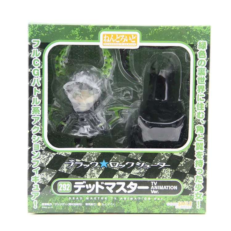 Аниме милый черный рок Shooter Blade Версия Мику с зелеными рогами дьявола ПВХ Nendoroid фигурка модель игрушки#292