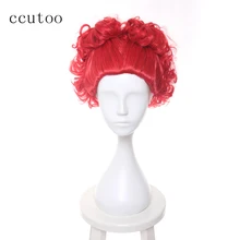 Ccutoo Алиса в стране чудес красный Queen яркий красный вьющиеся короткие Синтетические волосы термостойкие Косплэй парик Хэллоуин Искусственные парики