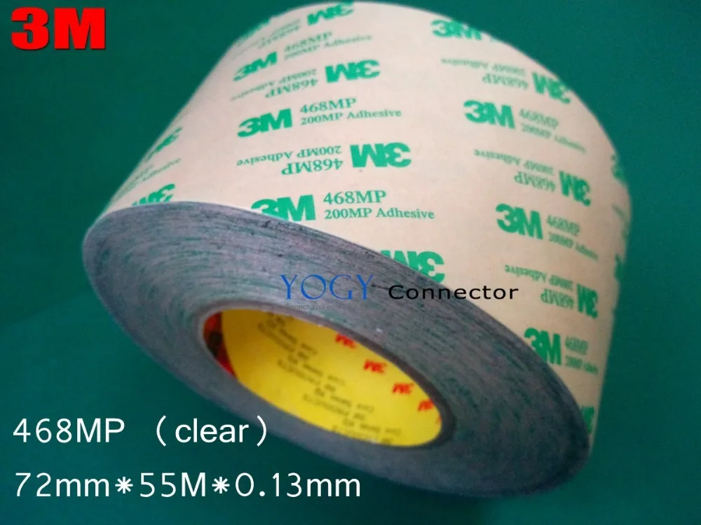 3M 468MP, (72mm*55M*0.13mm) 200MP Double Sided Adhesive Tape, High ...