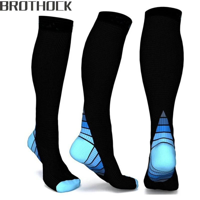 

Brothock Explosion Sports Combat Socks Running Outdoor nylon Muscle shaped breathableColorblock Adult Compression Socks