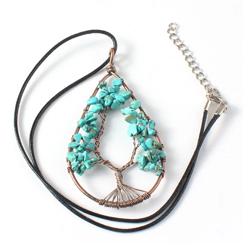 Turquoise Tree of Life Pendant Necklace 2