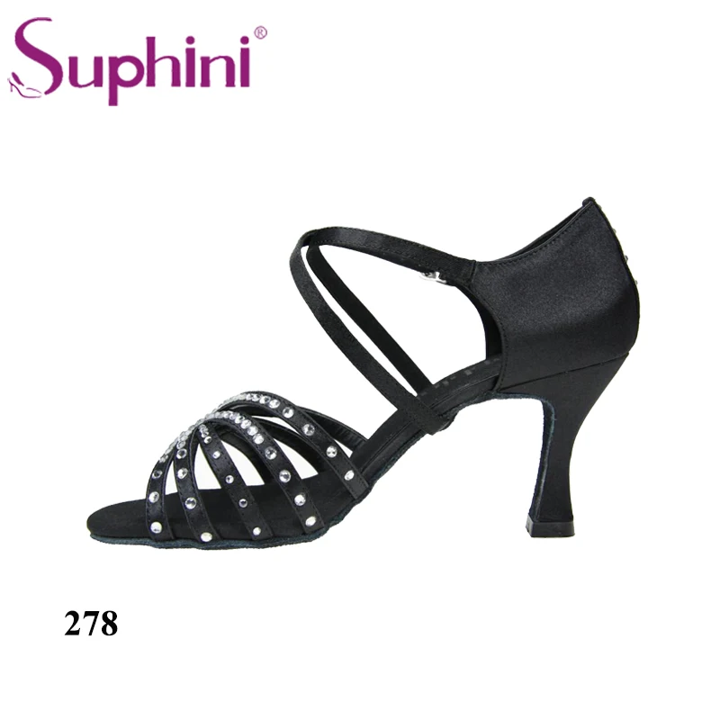 Suphini высокий класс расширяющийся к низу каблук профессиональные женские латинские туфли женские танцевальные туфли