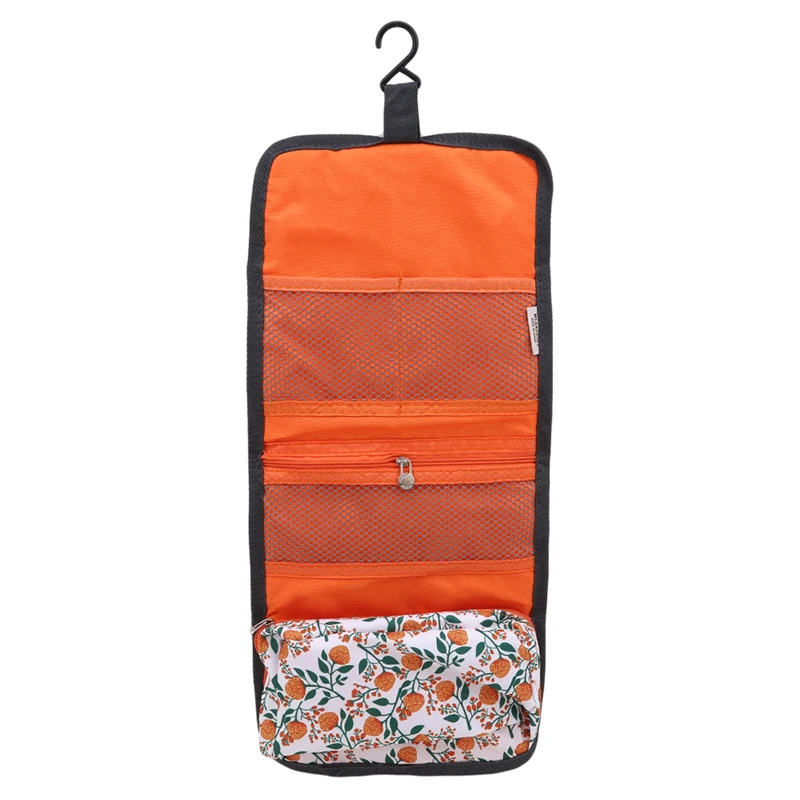 Водонепроницаемая портативная косметичка для путешествий из полиэстера, висячая сумка для мытья, нейтральная косметичка, органайзер, сумка для мытья ванной комнаты - Цвет: orange