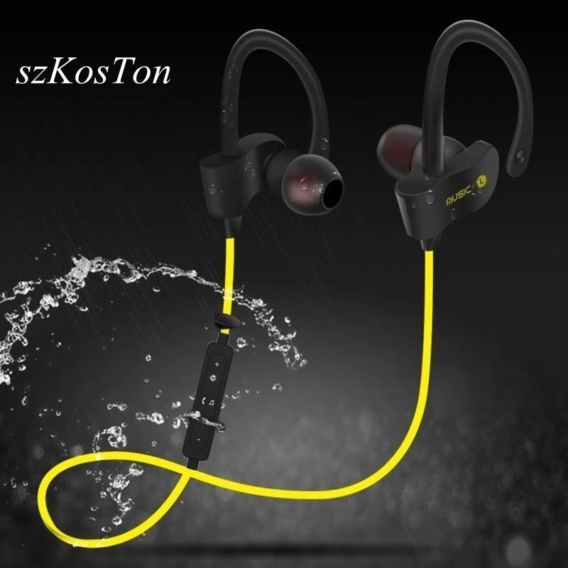 

szKosTon Wireless Bluetooth Earbuds Sports Sweat proof Stereo Earphone In-Ear Earphones with Mic Headset for iPhone & Smartphone