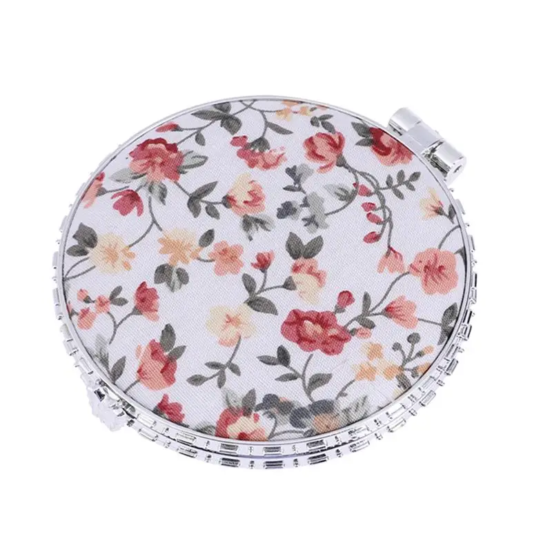 

2PCS Pocket Mirror Folding Portable Vintage Round Cloth Makeup Mirrors for Girls