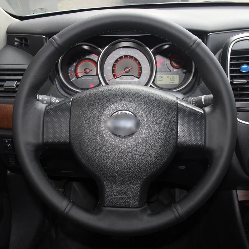BANNIS черная искусственная кожа DIY сшитая вручную крышка рулевого колеса для старого Nissan Tiida Livina Sylphy Note