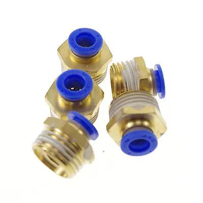 

Lot10 Pneumatic 8mm-1/2" BSPT Threaded Male Connectors Push In Fittings