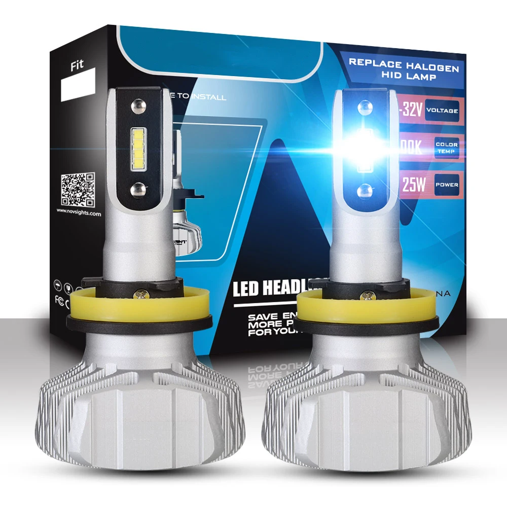 NIGHTEYE Car H11 Led Headlight Bulb 12 24V 10000LM 50W/Pair Bright