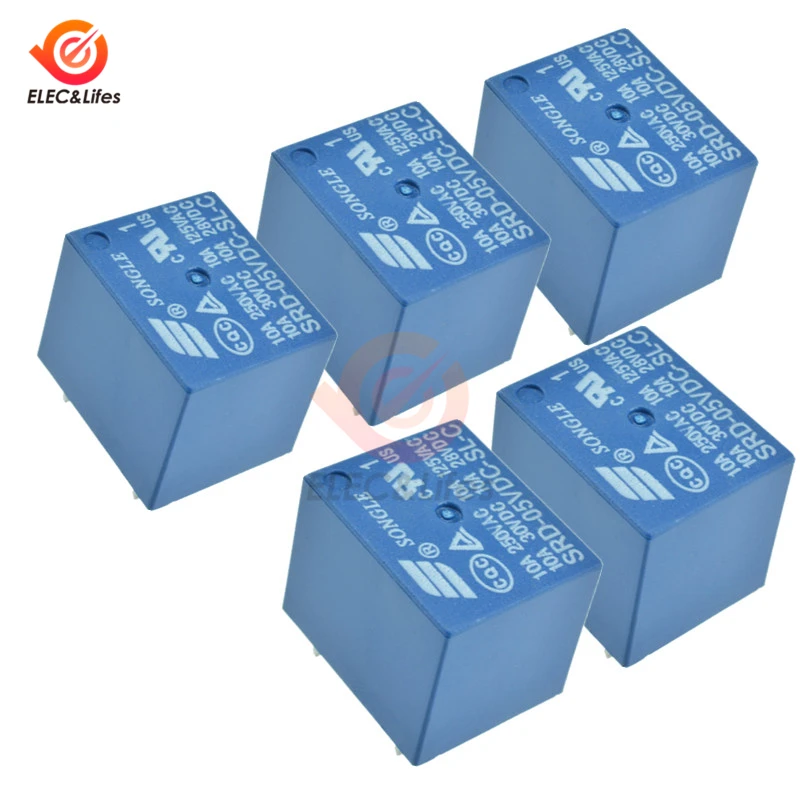 

5V DC Power Relay SRD-05VDC-SL-C T73-5V SRD-5VDC-SL-C 5Pin PCB Type high quality