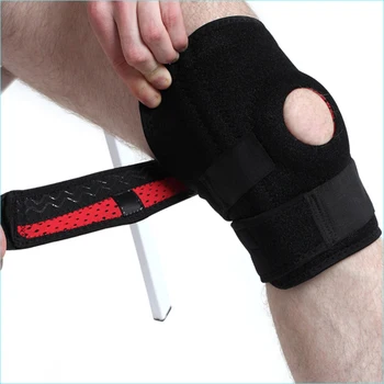 

Four springs hiking non-slip Brace Sports Knee pads Adjustable Patella hole Kneepad outdoor riding sports protective gear