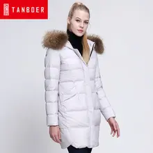 2016 new hot winter Thicken Warm woman Down jacket Coats Parkas Hooded Raccoon Fur collar End long plus size 2XXL Straight