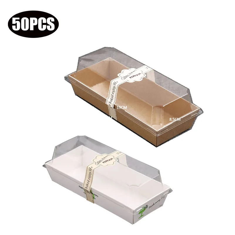

50PCS transparent plastic cupcake boxes pastry cookie muffin box bakery container for kraft paper packaging wedding ramadan gift