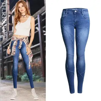 

Fashion Woman Skinny Low Waist Jeans Female hot sell Denim Pencil Pant super elastic comfortable sexy Mention Hip jeans trousers