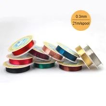 2pcs or 3pcs 0.3mm 28 gauge silver gold plated round copper jewelry beading wrapping wire 21m dead soft artistic wire spool