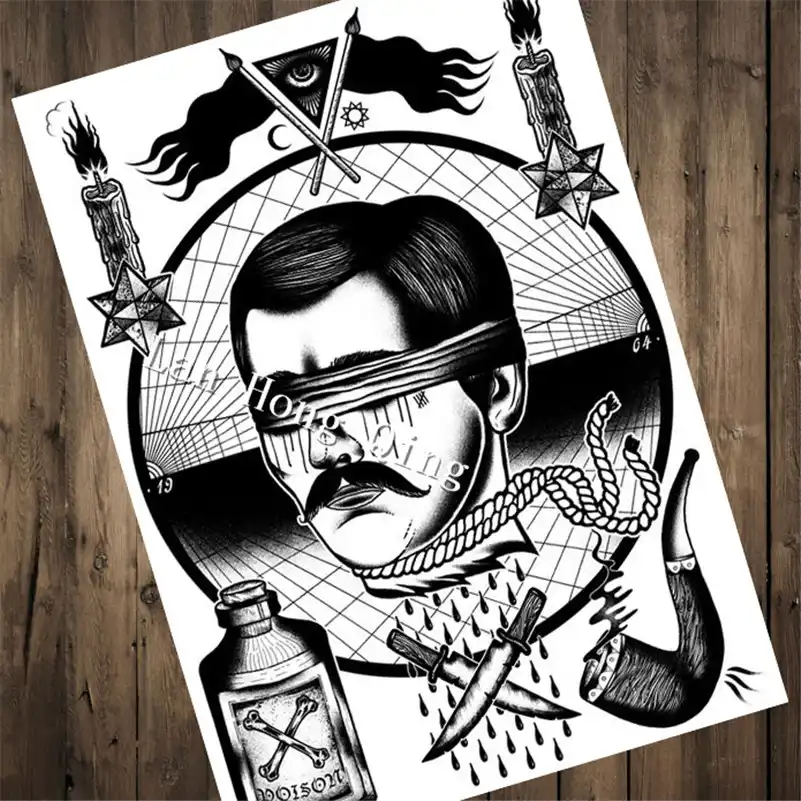 Vintage Sobre Juego Peligroso Peluqueria Tatuajes Estampados