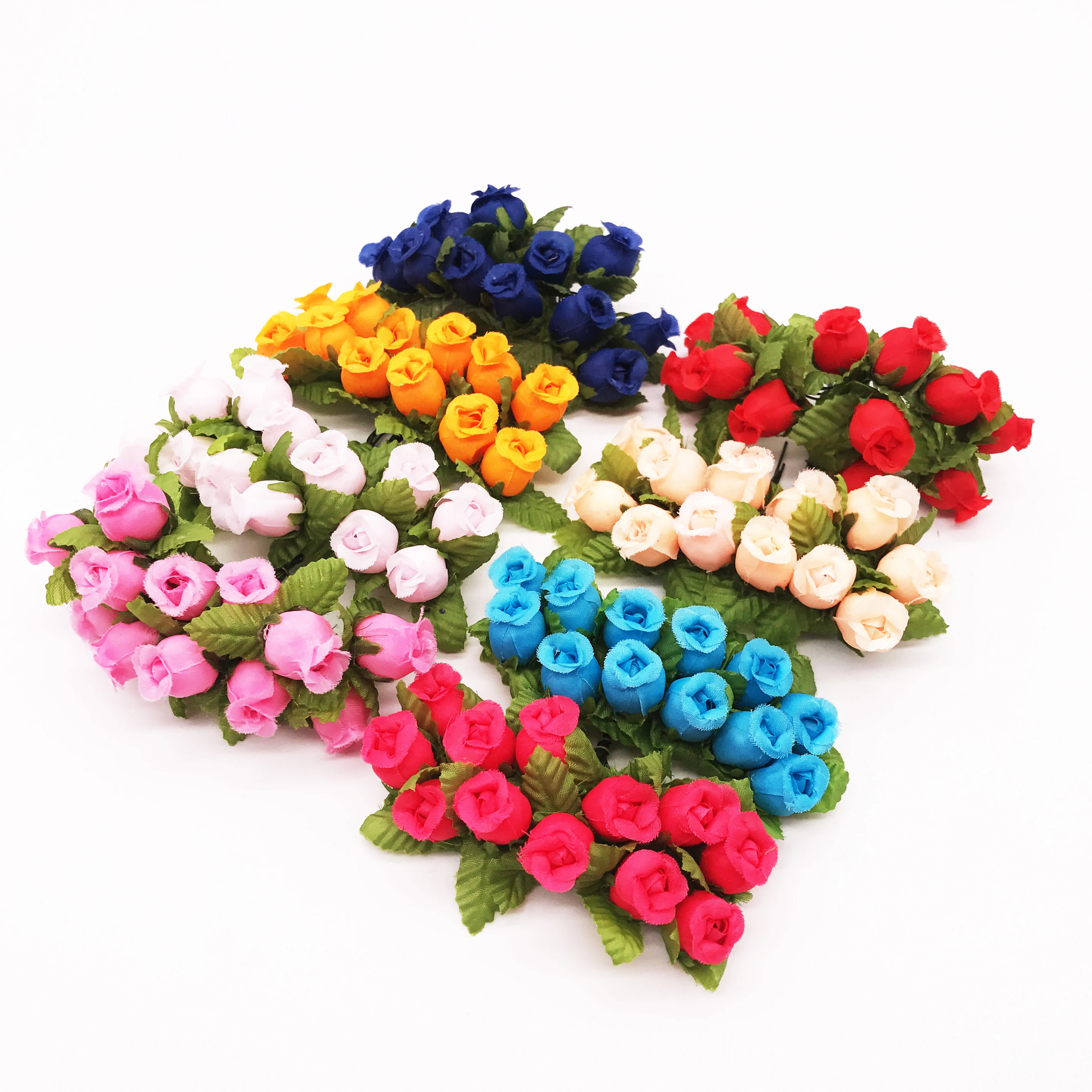 

12pcs/lot Artificial Flower 2cm Silk High Quality Rose Bouquet Wedding Decoration DIY Scrapbook Wreath Gift Box Craft Flower