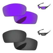 Черный и плазменный фиолетовый 2 пары Поляризованные замены линзы для пятерки квадратные солнечные очки Frame UVA и UVB Защита