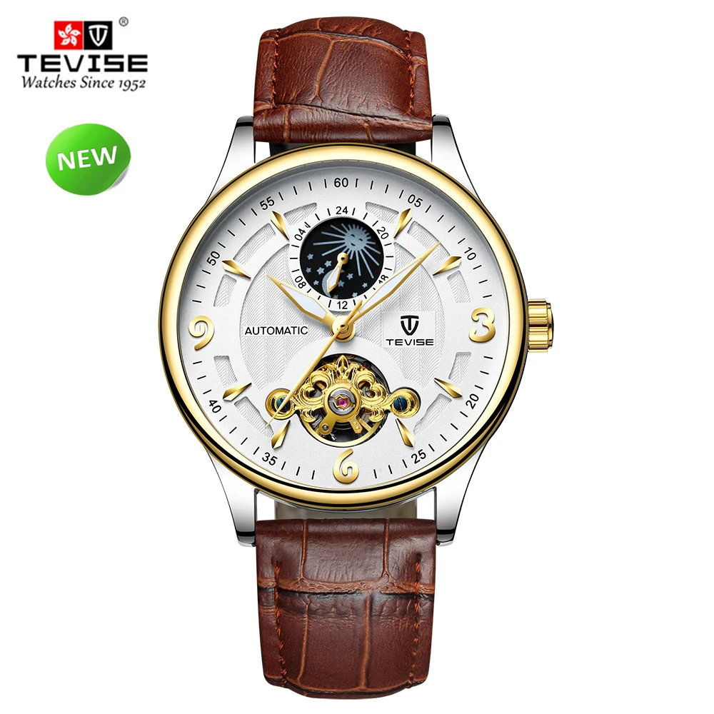 

TEVISE Brand Waterproof Automatic Mechanical Men Watch Luminous Stainless Steel Band Self-Wind Wristwatch Sports Casual Watch