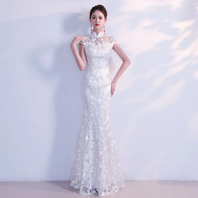 white cheongsam