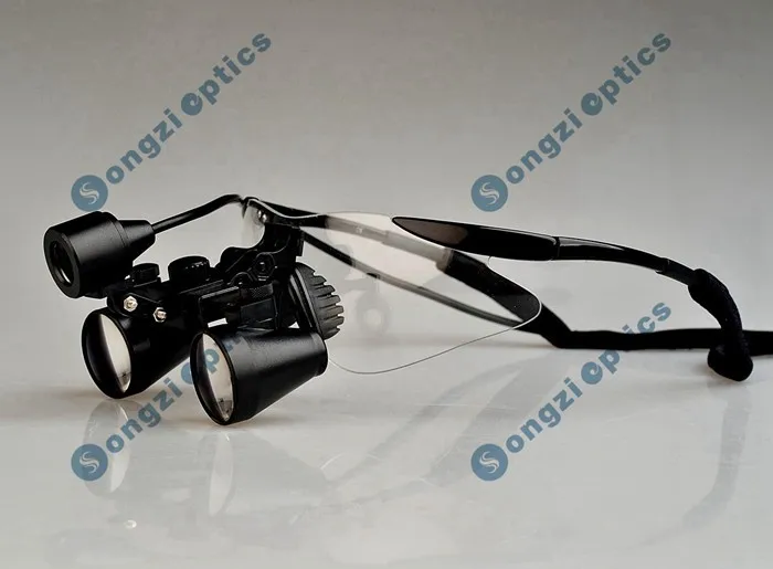 Высококачественные(2.5X 3X 3.5X опционально) черные очки Бинокулярные зубные Хирургические лупы с высокой яркостью SZ-1 фар