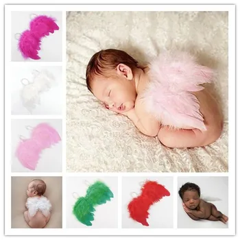 

Newborn Angel Wings Photo Props Baby Headbands New Born Infant Photography Props Accessoires Fotografia Baby Hat Infant