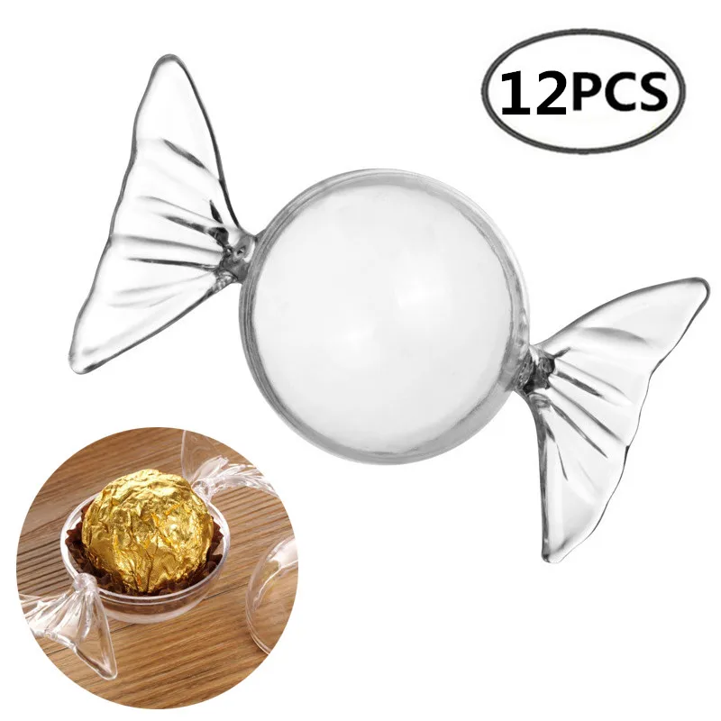 

12pcs Acrylic Candy Box Chocolate Gift Creative For Birthday Wedding Party Decoration Craft DIY Candy Bridesmaid Gift Party Gift