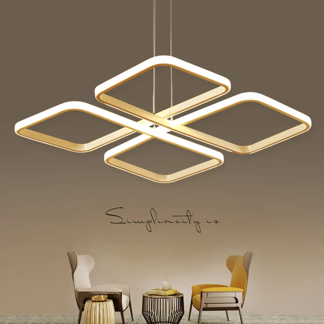 square lampadario moderno modern led pendant chandelier lights for