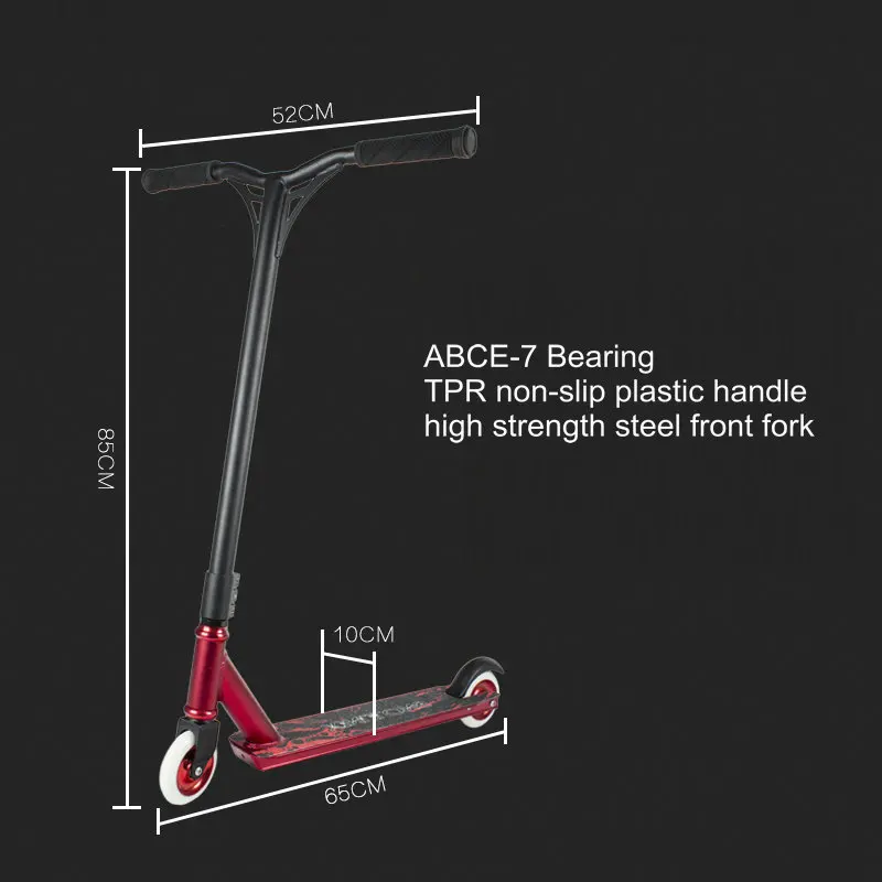 Профессиональный Экстремальный скутер с 100 мм полиуретановыми колесами, трюковый самокат, высокоскоростной самокат