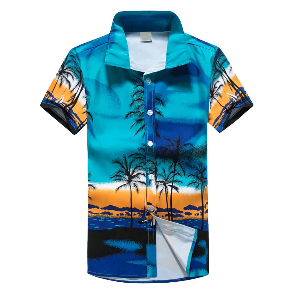 Новинка, привлекательные Гавайские рубашки, тропические мужские рубашки, быстро сохнут, короткий рукав, цветочный рисунок, Одежда для пляжа, отдыха, летняя M-5XL, Y528