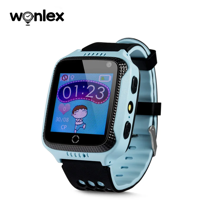 Wonlex GW500S Android iOS умные часы детские gps трекер с SOS вызовом 1,44 ips сенсорный экран монитор сна Детские умные часы - Цвет: GW500S-Blue
