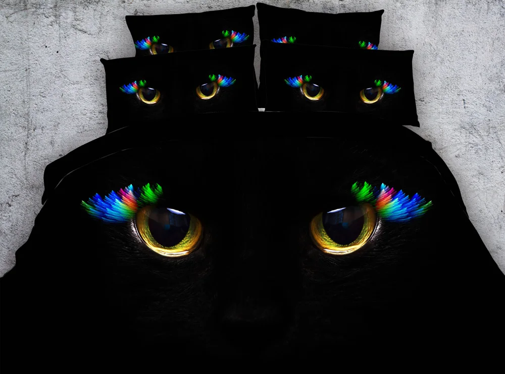 3d bedding set font b cat b font font b eyes b font print twin queen