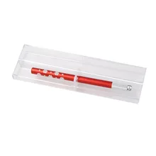 Дизайн красный микроблейдинг бровей ручная Перманентная ручка для тату, макияжа с красивым драгоценным камнем и коробкой