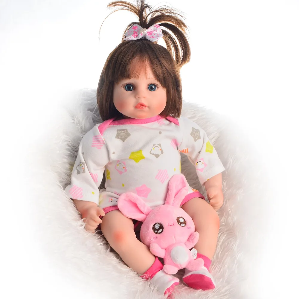 

17inch Soft Silicone Reborn Dolls lol reborn-baby collectible Dolls modeling princess toddler Kids Real touch bebe Xmas gifts