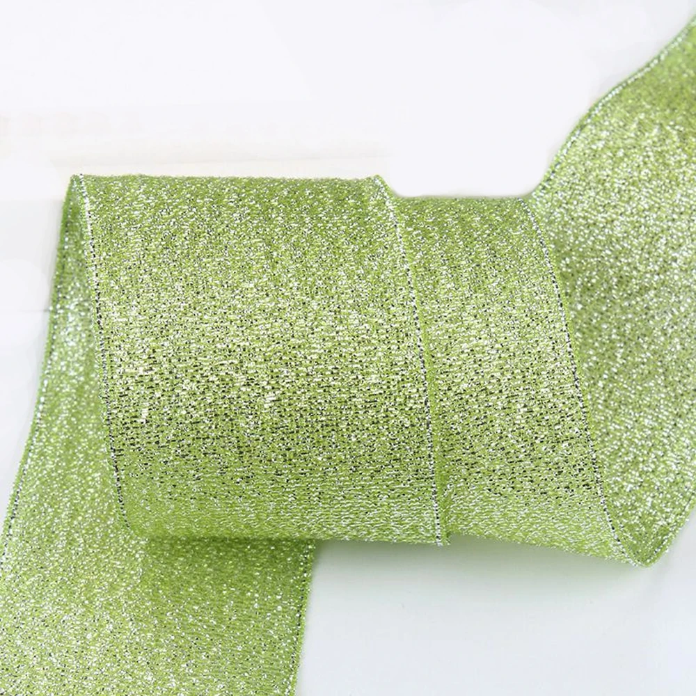 25 yards 6 10 15 20 25 38mm New gold silver ribbon Organza DIY hand-made materials Gift wrap Christmas New Year decorations mix