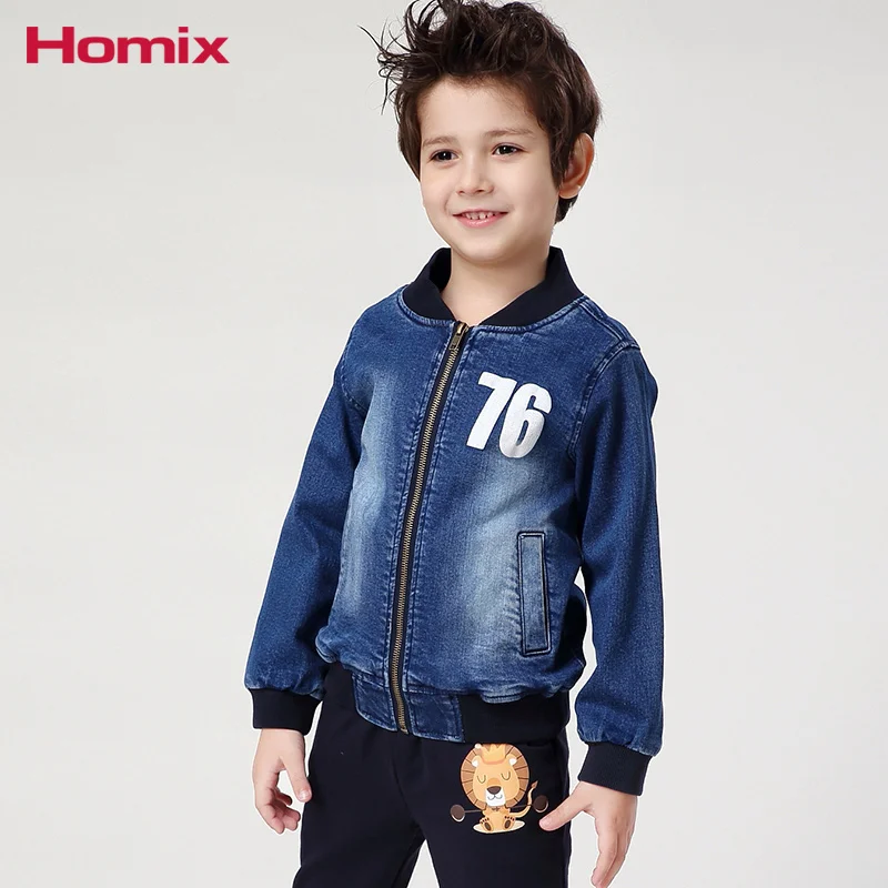 

4-12 Years Boy Fashion Denim Bomber Jecket Print Coat Children clothing Kids Clothes
