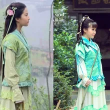 3 дизайна ТВ игры Легенда Феи Меч Зеленый Hanfu костюм актриса Liu Yifei Zhao Ling'Er зеленый костюм Swordlady костюм