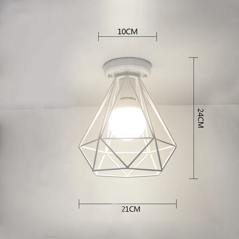 Винтажный потолочный светильник s Лофт промышленный Железный потолочный светильник кристалл лампа E27 Lamparas De Techo для спальни Коридор светильник - Цвет корпуса: 04