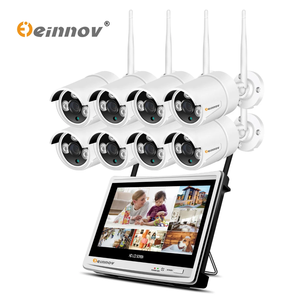 Система видеонаблюдения Einnov 2MP 1080P для домашней улицы 12 дюймов 8CH Nvr Wifi CCTV наружная