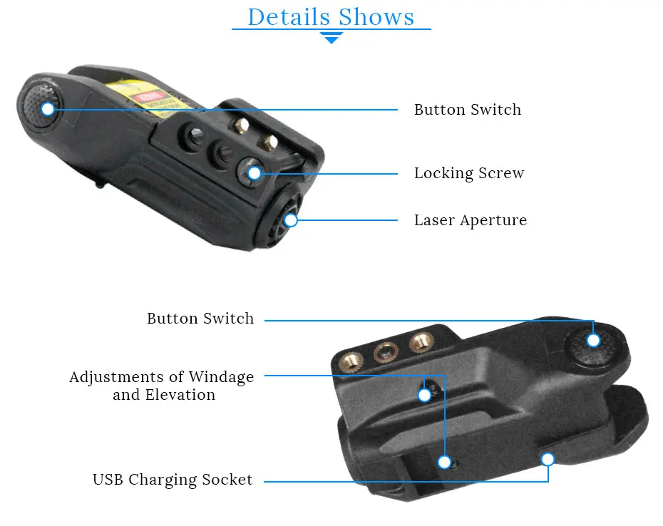 Компактный зеленый лазер достопримечательности для пистолетов USB Перезаряжаемые низкий профиль Глок аксессуары постоянной/импульса