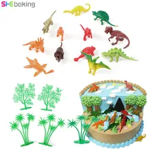 Shebaking 16 шт. DIY джунгли динозавр украшения торта украшения креативный декор для выпечки торта инструмент день рождения принадлежности для детей Подарки