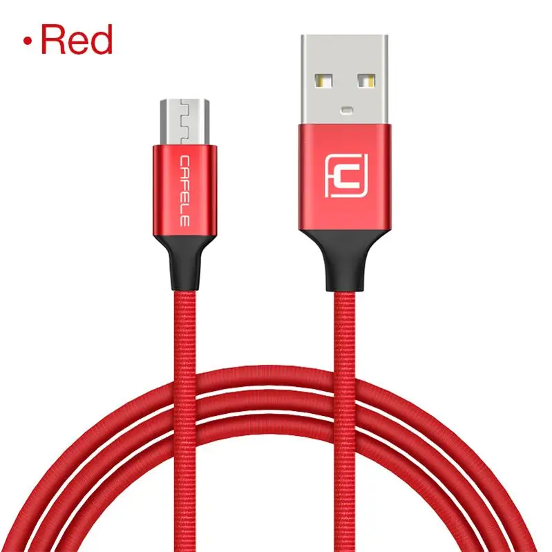 Cafele Micro USB кабель для зарядки мобильного телефона для samsung Xiaomi huawei кабель синхронизации данных Android Micro кабель 30 120 180 см - Цвет: Red