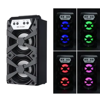 

HIPERDEL Bluetooth Speaker Wireless Portable MS-512BT multi-function colorful light speakers Super Bass USB/TF/AUX/FM Radio C327