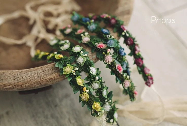 Small wild flower headdress ~ photograph headflower prop ~ newborn photography prop flower headbands headwear