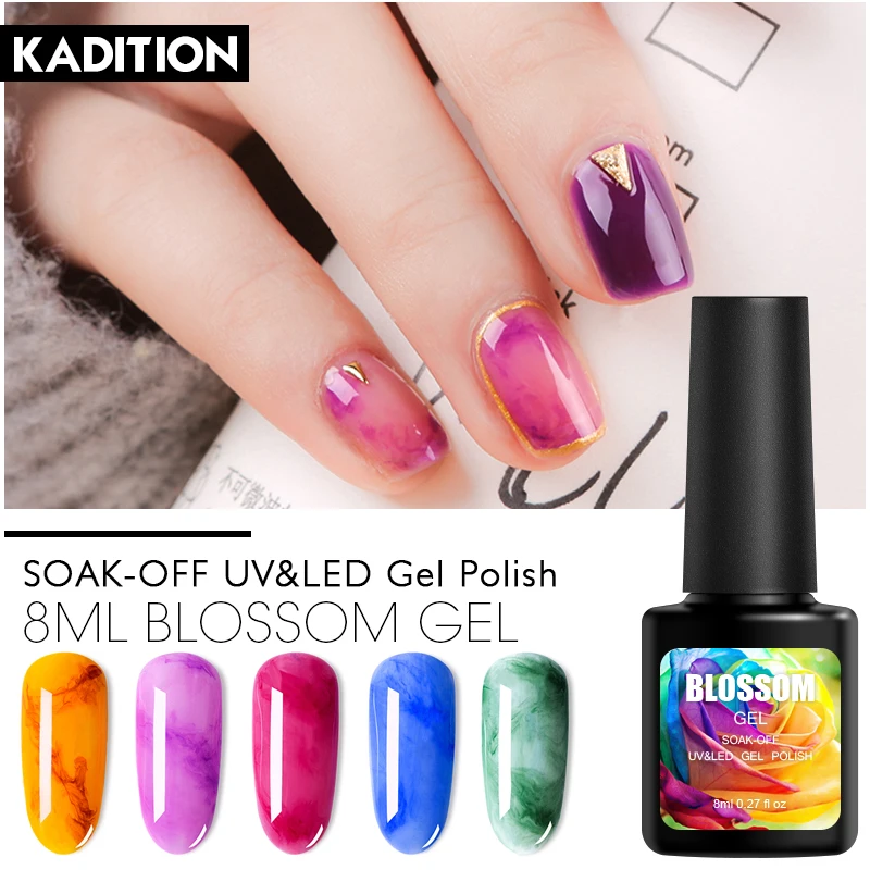 Гель лак KADITION Blossom для ногтей Прозрачный с цветущим эффектом 8 мл|Гель ногтей| |